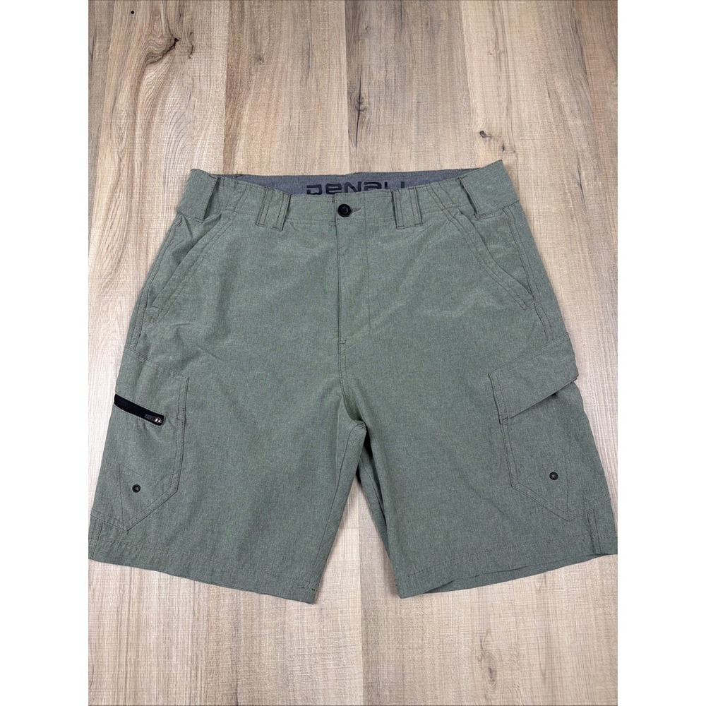 Denali Cargo Shorts Mens 34 Olive Hybrid Performance Stretch Multi Pocket Hiking